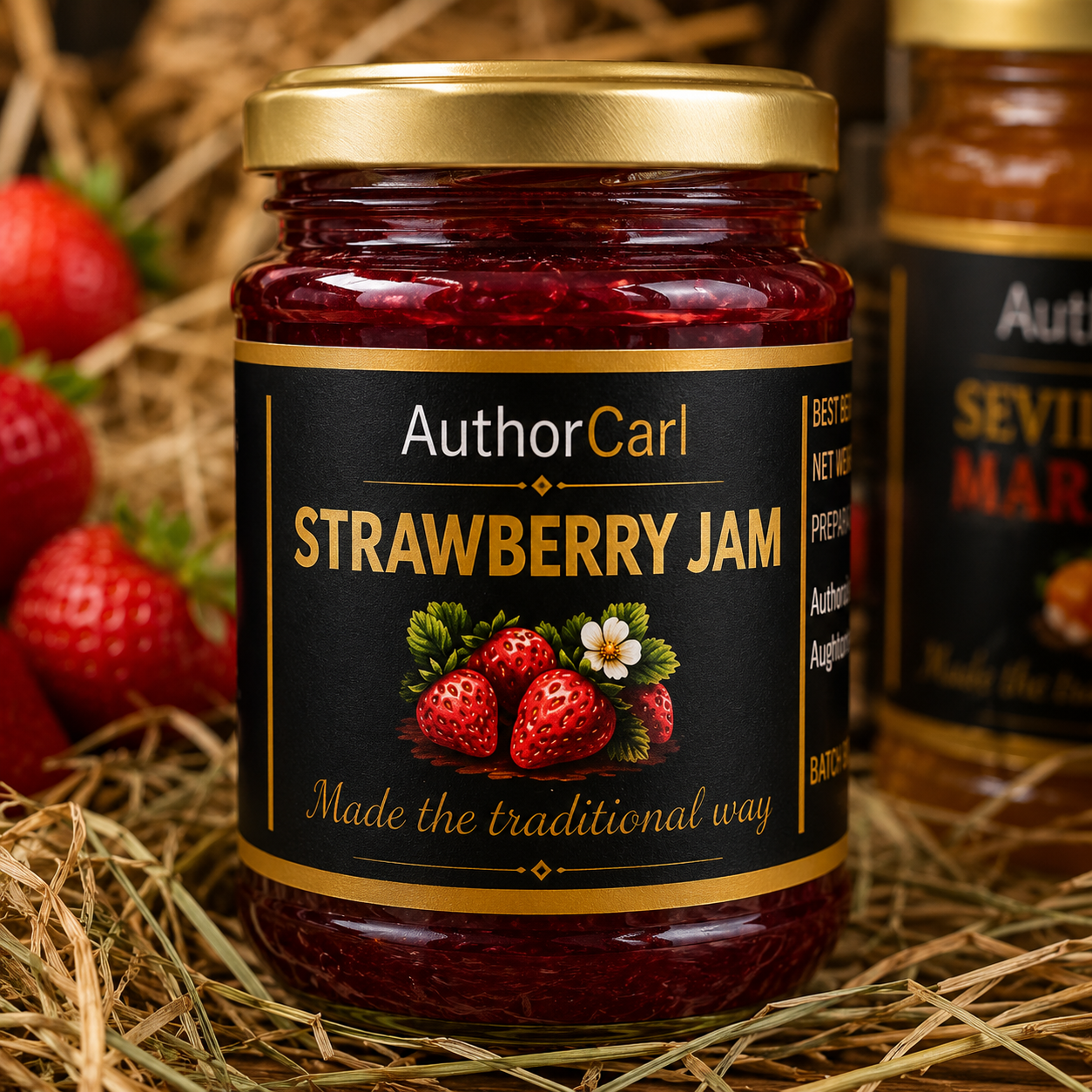Author Carl Strawberry Jam jar